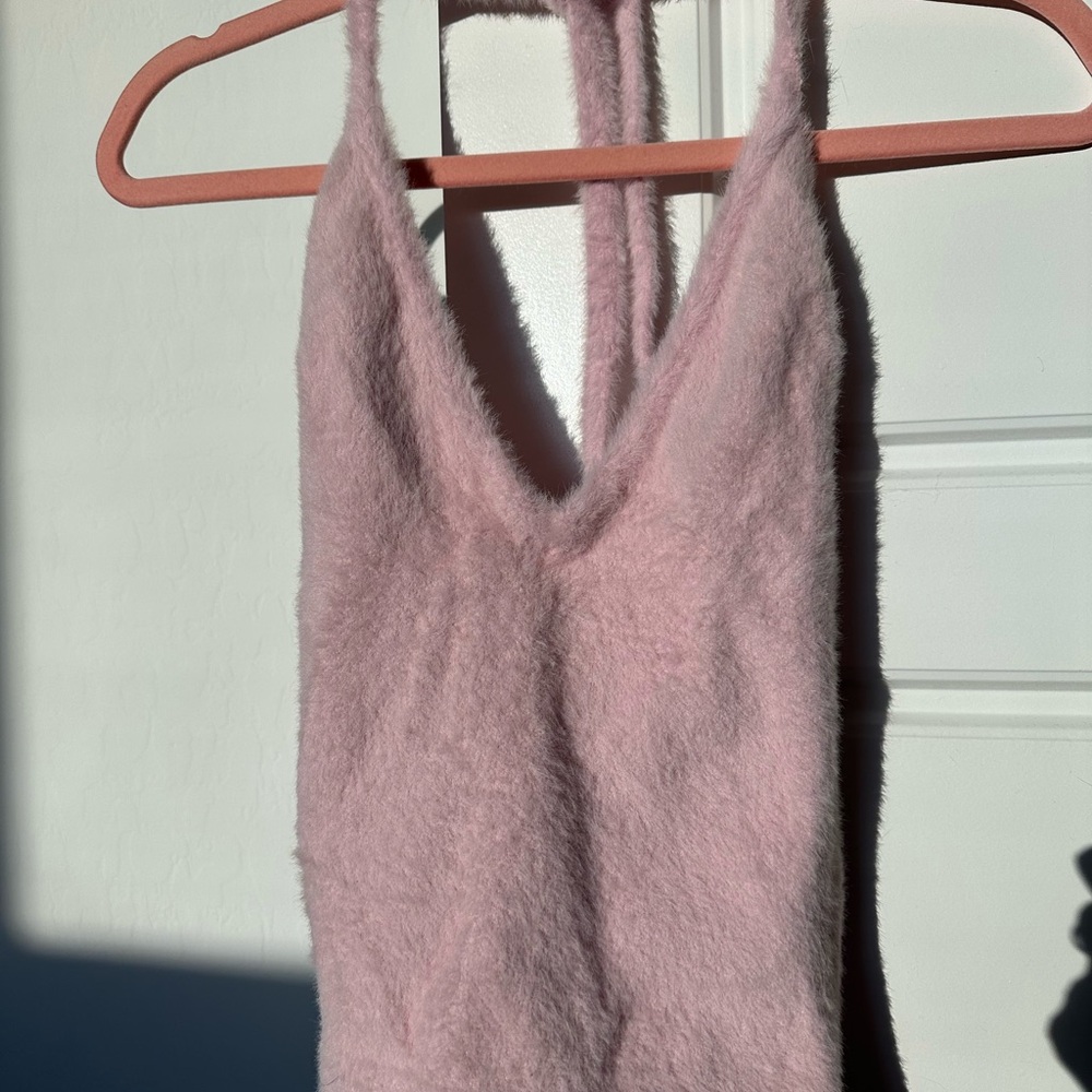 Gymshark Pink Fuzzy Tank Top